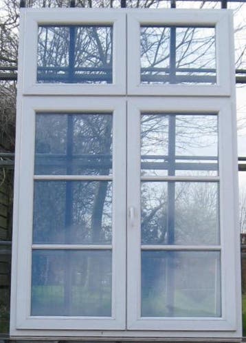 pvc raam , chassis , venster , kozijn 138 x 216 creme, Ophalen of Verzenden, Raamkozijn