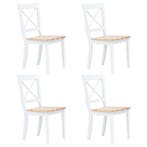 vidaXL Eetkamerstoelen 4 st massief rubberwood naturel en, Verzenden, Nieuw