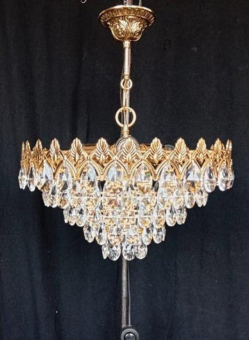 Kroonluchter - Kristal, Messing - Lustre tranen
