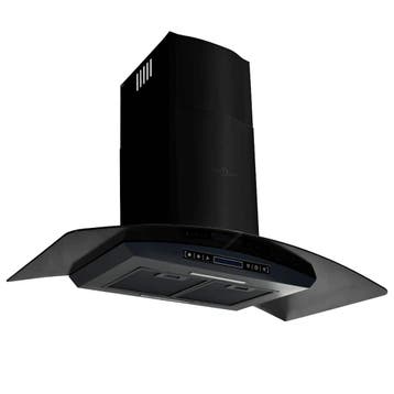 vidaXL Wandafzuigkap 756 m³/u 90 cm roestvrij staal zwart, Elektronische apparatuur, Verzenden, Nieuw