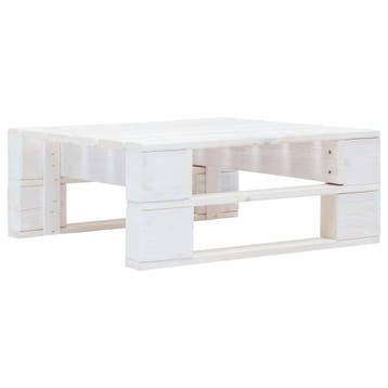 vidaXL Tuinhocker pallet hout wit, Verzenden