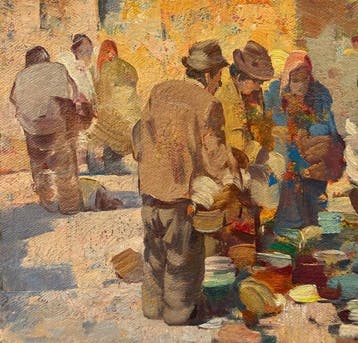Luca albino (1884-1952) - Al mercato