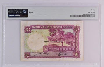 Congo belge. - 10 Francs - 1943 - Pick 14C (Sans prix de