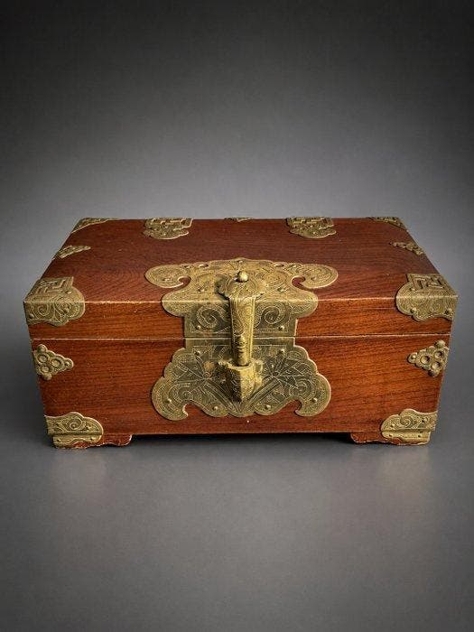 Doos - Hout, lak - Bruidskist, Antiquités & Art, Antiquités | Autres Antiquités