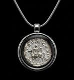 Romain antique, Empire Argent Pendentif en forme de monnaie
