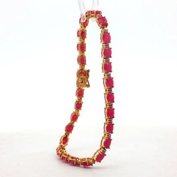 Zonder minimumprijs - Armband Zilver - 8.37ct. tw. Robijn -, Nieuw