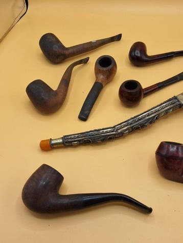 Sans prix de réserve - Pipe - Bois, metal - (9)