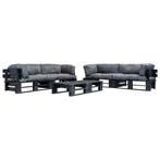 vidaXL 6-delige Loungeset pallet met grijze kussens hout, Verzenden, Nieuw, Loungeset