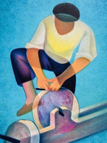 Louis Toffoli (1907-1999) - Le rémouleur - Lithographie