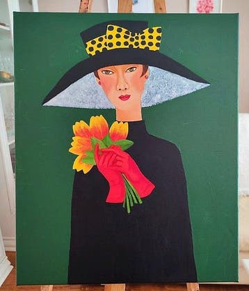 Cecylia Dbrowska - TULIPANY, Antiek en Kunst, Kunst | Schilderijen | Modern