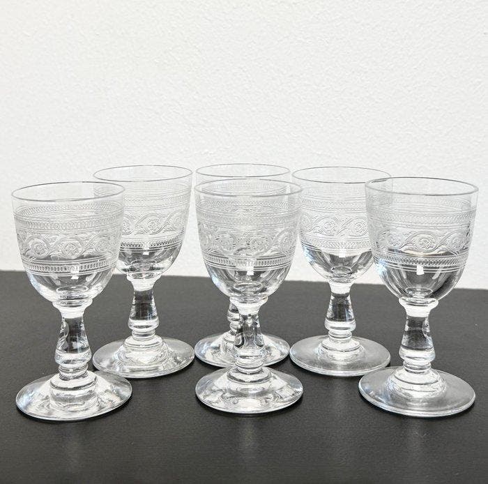 Baccarat, Liquor - Drinkglas (6) - Athenienne - Gondole been, Antiquités & Art, Antiquités | Meubles | Tables