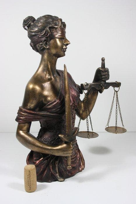 Buste, Lady Justice - 32 cm - resin, Antiek en Kunst, Kunst | Designobjecten