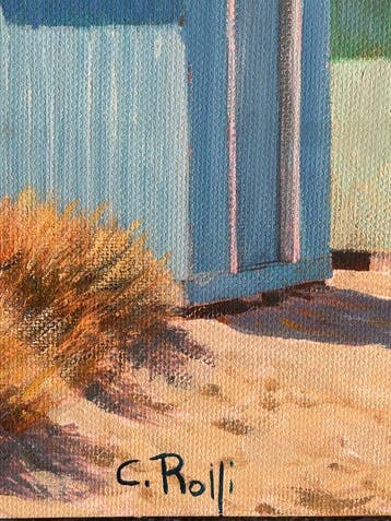 Claudio Rolfi (1960) - Due cabine, Antiquités & Art, Art | Peinture | Moderne