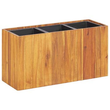 vidaXL Plantenbak verhoogd met 3 potten massief acaciahout, Tuin en Terras, Bloempotten, Verzenden, Nieuw