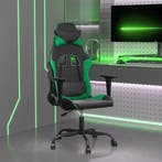 vidaXL Massage gamestoel kunstleer zwart en groen, Verzenden