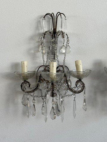 Wandkandelaar (2) - Glas, Metaal