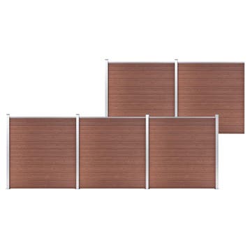 vidaXL Schutting 872x186 cm HKC bruin, Tuin en Terras, Verzenden, Nieuw