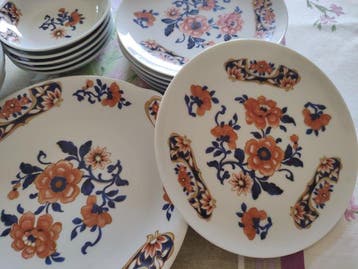 Raffinato Servizio da Torta e Frutta in Porcellana Blue
