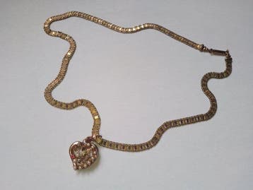 Ketting met hanger - 14 karaat Roségoud - Parel