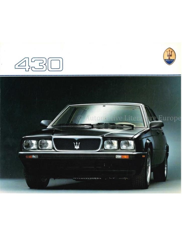 1988 MASERATI 430 BROCHURE FRANS, Boeken, Auto's | Folders en Tijdschriften