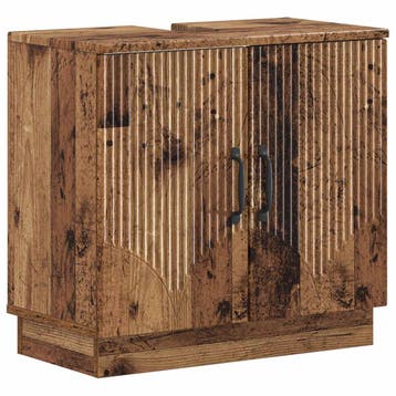 vidaXL Wastafel kabinet voor de badkamer HOORN Oud hout, Verzenden, Nieuw