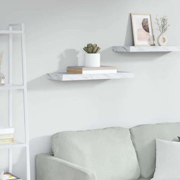 vidaXL Wandplank Muurmontage Wit Marmer 60 x 23,5 x 3,8 cm, Verzenden, Nieuw