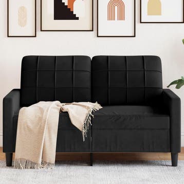 vidaXL Tweezitsbank / zetel 120 cm fluweel zwart, Verzenden