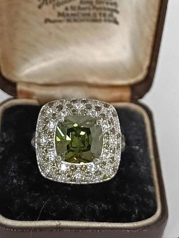 Sans prix de réserve - Bague Argent - 15.00ct. tw. Péridot -, Bijoux, Sacs & Beauté, Bagues