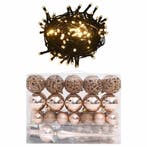 vidaXL 60-delige Kerstballenset met piek en 150 LEDs, Diversen, Verzenden, Nieuw