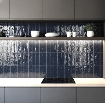 Wandtegel Antraciet 7x25cm (Muurtegels, Afbouwmaterialen), Nieuw, 20 tot 40 cm, 10 m² of meer, Wandtegels