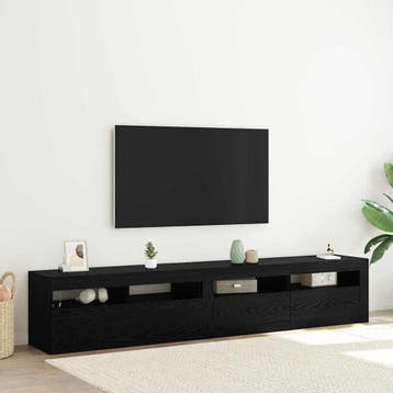 vidaXL TV Kast 2 st Zwart Eiken Bewerkt hout, Huis en Inrichting, Verzenden, Nieuw