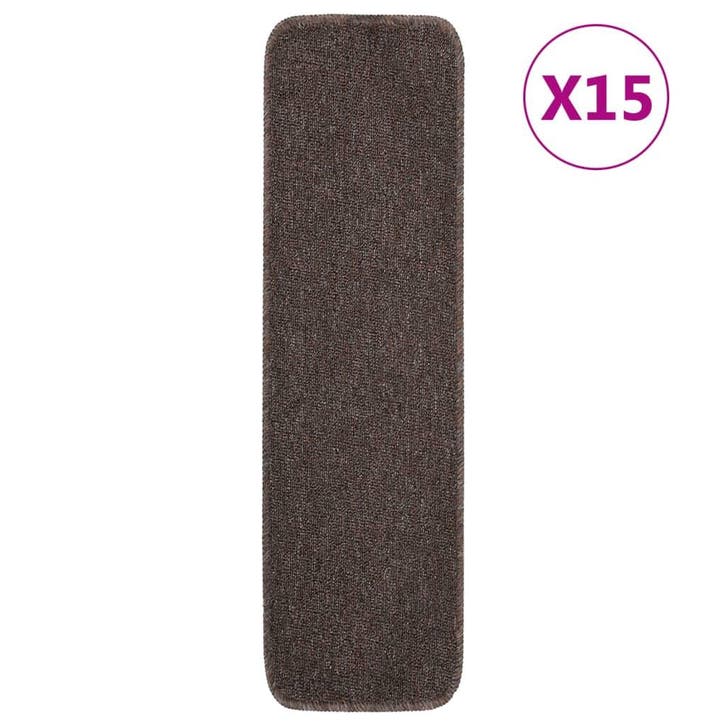 vidaXL Trapmatten 15 st anti-slip rechthoekig 75x20 cm bruin, Bricolage & Construction, Échelles & Escaliers, Envoi