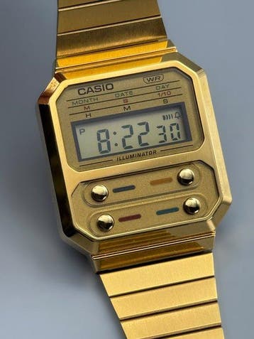 Casio A100WE – Iconic Vintage Digital Watch – Gold Tone –, Nieuw