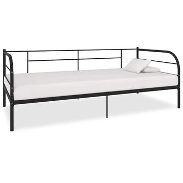 vidaXL Bedbank metaal zwart 90x200 cm, Verzenden