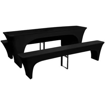 vidaXL Hoes voor biertafel en banken 225x50x80 cm stretch, Verzenden