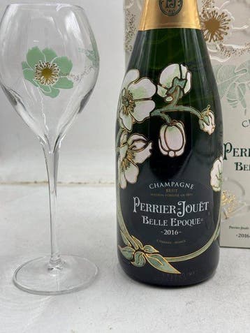 2016 Perrier-Jouët, Belle Epoque + 2 glasses By Fernando, Nieuw