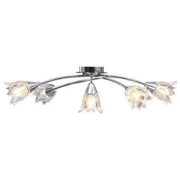 vidaXL Plafondlamp met glazen tulpvormige kappen 5xE14, Huis en Inrichting, Verzenden, Nieuw