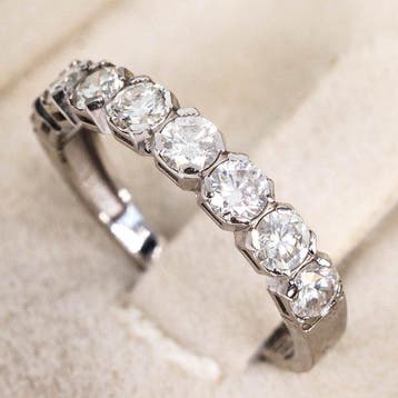 Zonder minimumprijs - Ring - 14 karaat Witgoud - 1.05ct. tw.
