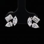 Boucles doreilles cloutées - 18 carats Or blanc - 1.40ct.