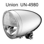 Union koplamp chroom UN-4980, Fietsen en Brommers, Fietsaccessoires | Fietsverlichting, Verzenden, Nieuw