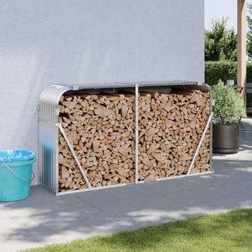 vidaXL Haardhoutopslag 180x45x100 cm gegalvaniseerd staal, Verzenden