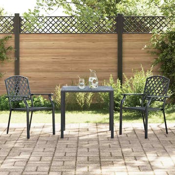 vidaXL Tuinstoelen stapelbaar 2 st staal antraciet, Verzenden