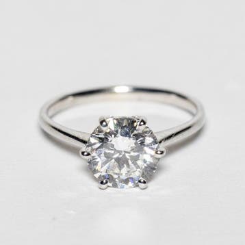 Bague de fiançailles - 18 carats Or blanc - 3.16ct. tw.