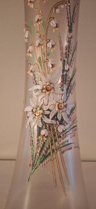 Montjoye (attr.) - Vase - Edelweiss en émail relief - vers
