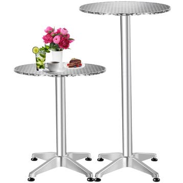 Aluminium bistrotafel Ø 60 cm, in hoogte verstelbaar, Tuin en Terras, Verzenden, Nieuw