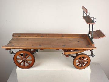 Figuur - Model hay cart - Hout, IJzer