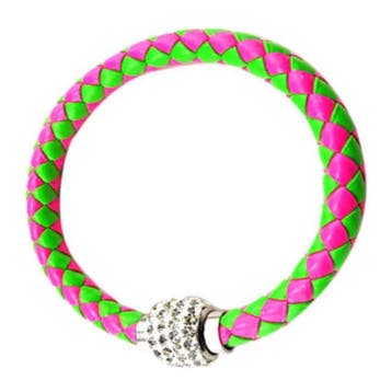 Fako Bijoux - Armband - Blinqi - Fuchsia/Groen, Verzenden, Nieuw