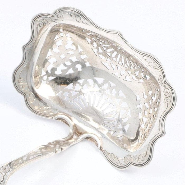 Jacob van Wijk sr. - Strooilepel - Amsterdam, 1858 -, Antiek en Kunst, Antiek | Zilver en Goud