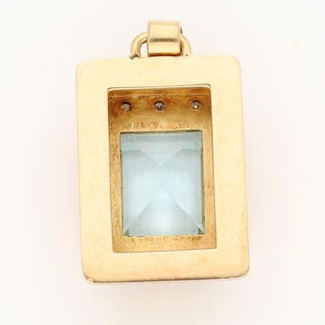 Pendentif - 14 carats Or jaune, Or blanc Aigue-marine -