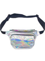 Zilveren Holografische Heuptas Fanny Pack Twee Vakken Zwarte, Ophalen of Verzenden, Nieuw, Overige kleuren